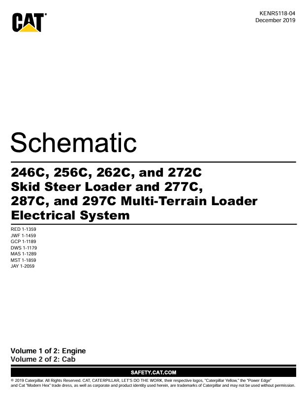0 Schematic Caterpillar 246C, 256C, 262C, 272C, 277C, 287C, 297C Electrical System | KENR5118-04