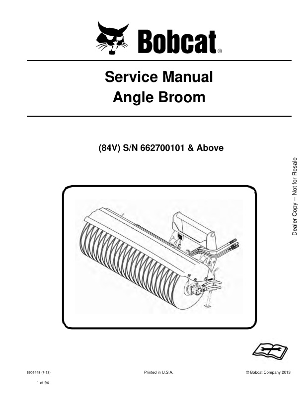 page_1 Service manual Bobcat Angle Broom 662700101 & Up | 6901448