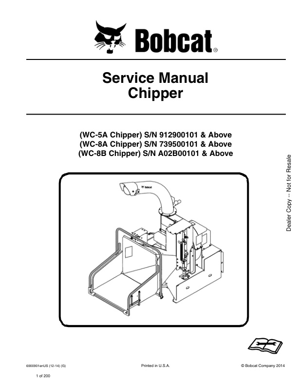 page_1 Service manual Bobcat Chipper WC-5A, WC-8A, WC-8B | 6900901
