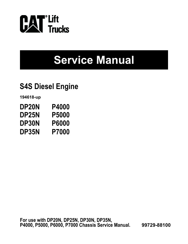 page_1 Service manual Caterpillar S4S Diesel Engine 194618 & Up | 99729-88100