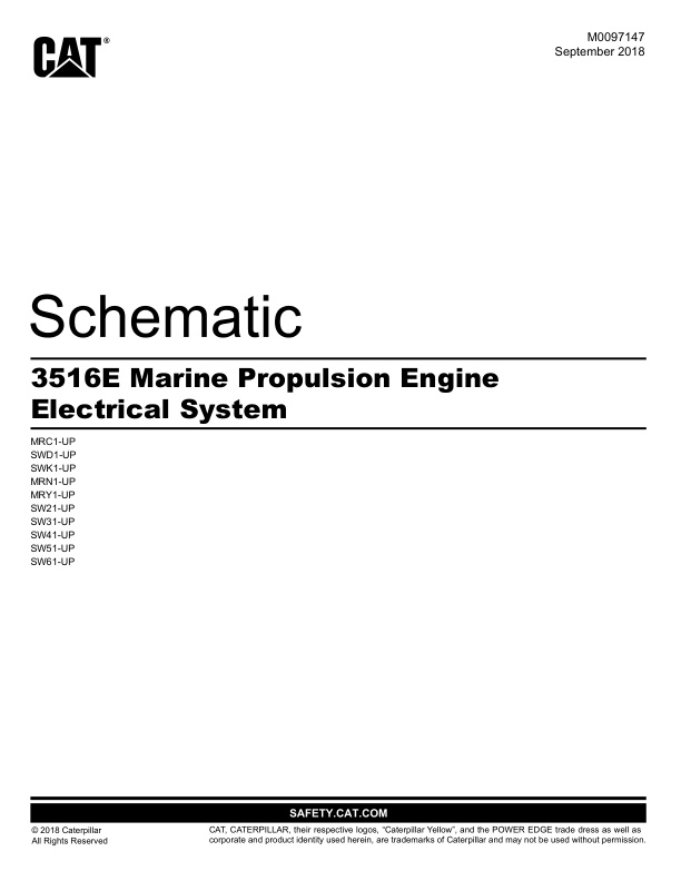page_2 Schematic Caterpillar 3516E Marine Propulsion Engine Electrical System | M0097147