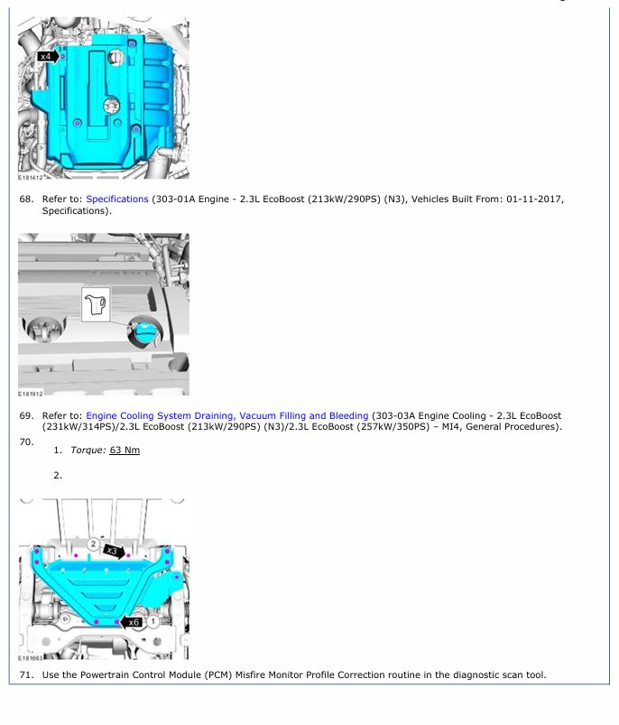 0 Service manual Ford Engine 2.3L EcoBoost (213 kW/290 PS) (N3), Vehicles Built From 01-11-2017
