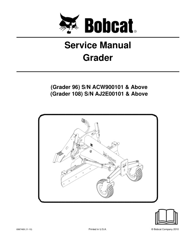 page_1 Service manual Bobcat Grader 96, 108 | 6987469 (11-10)