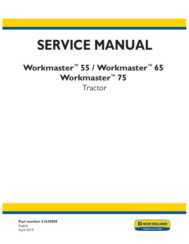 page_1 Service manual New Holland Workmaster 55, 65, 75 Tractor | 51625050