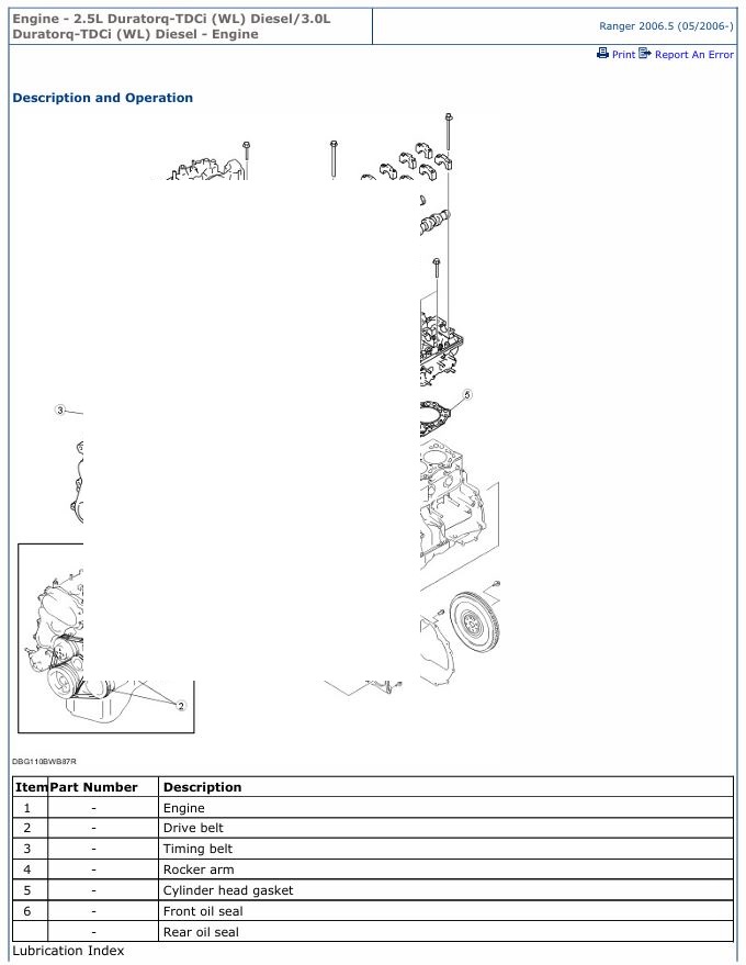 0 Service manual Ford Engine 2.5L Duratorq-TDCi Diesel (WL), 3.0L Duratorq-TDCi Diesel (WL) | 2006 & Up