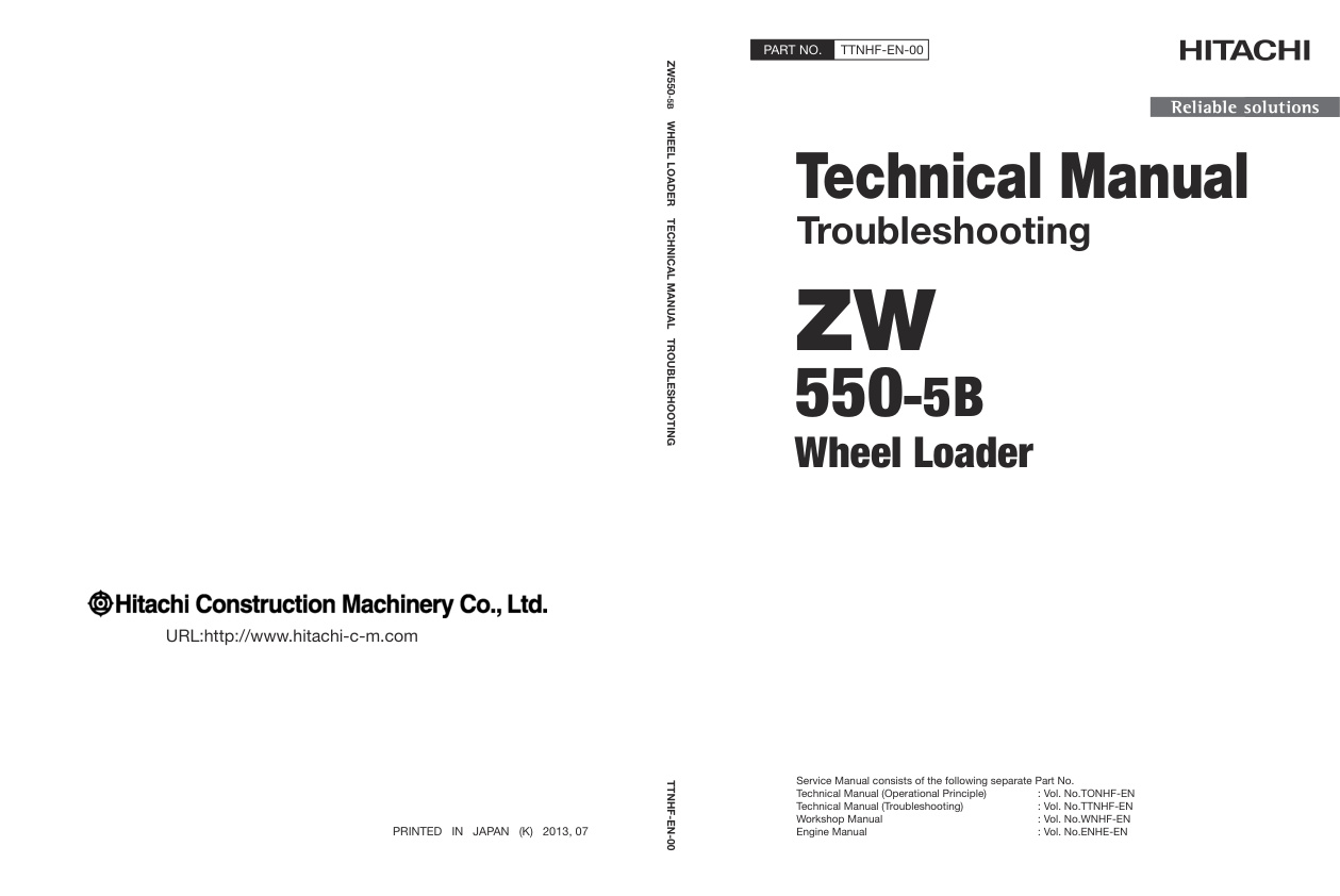 page_1 Technical Manual Hitachi ZW550-5B Wheel Loader | TTNHF-EN-00 (2014.09.12)