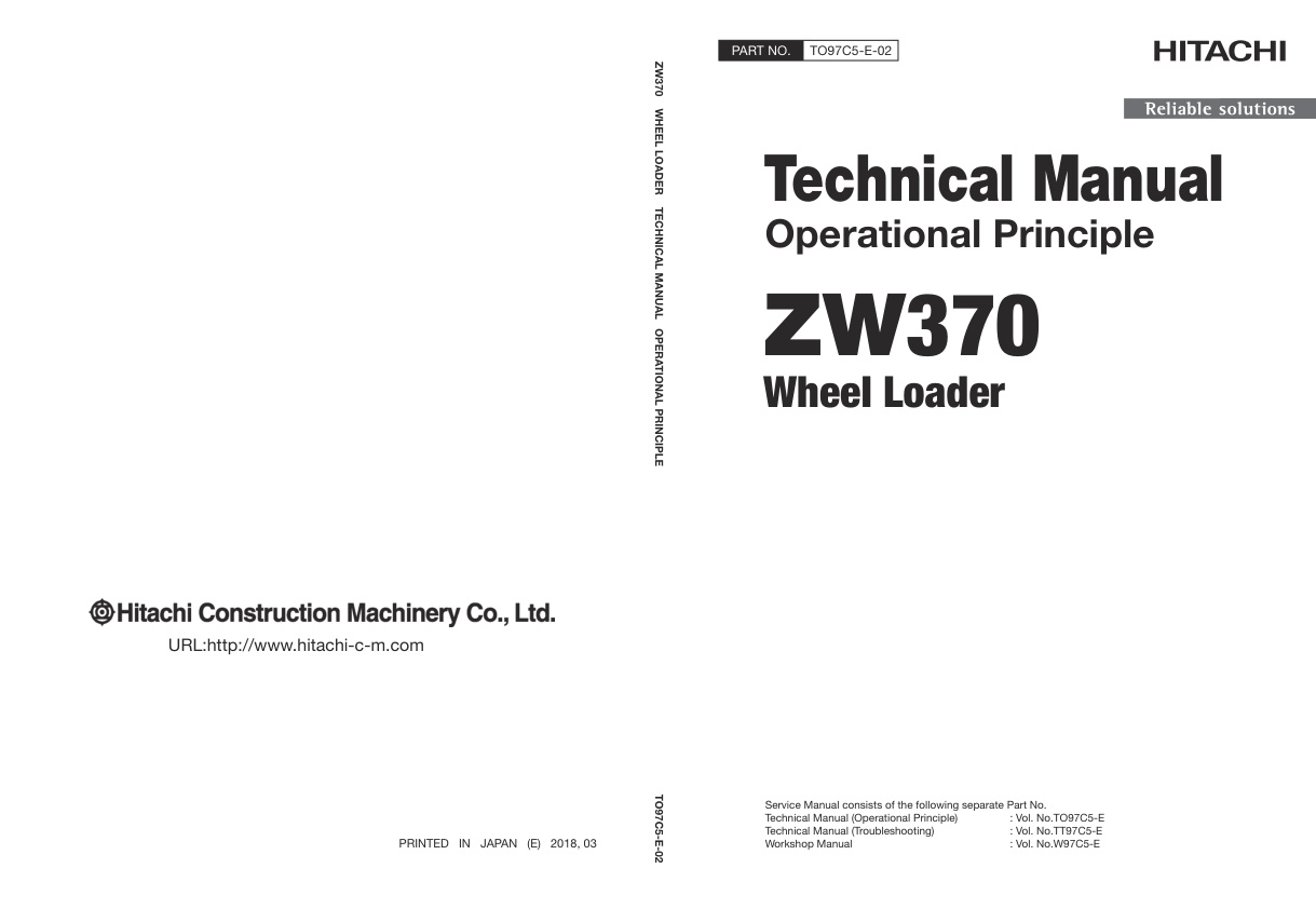 page_1 Technical Manual Hitachi ZW370 Wheel Loader | TO97C5-E-02
