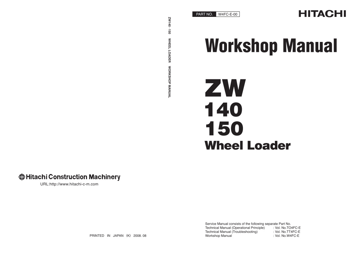 page_1 Service manual Hitachi ZW140, ZW150 Wheel Loader | W4FC-E-00