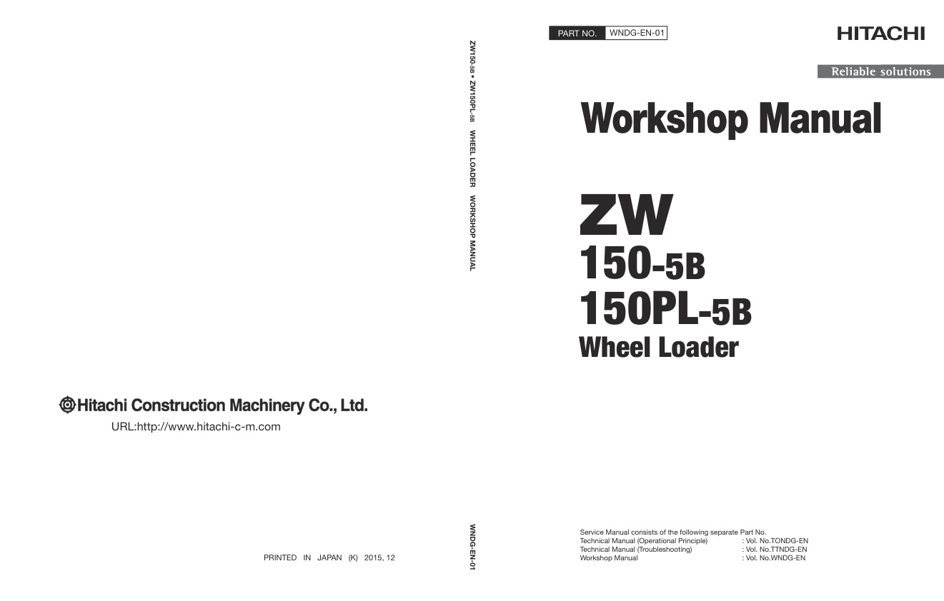 page_1 Service manual Hitachi ZW150-5B, ZW150PL-5B Wheel Loader | WNDG-EN-01