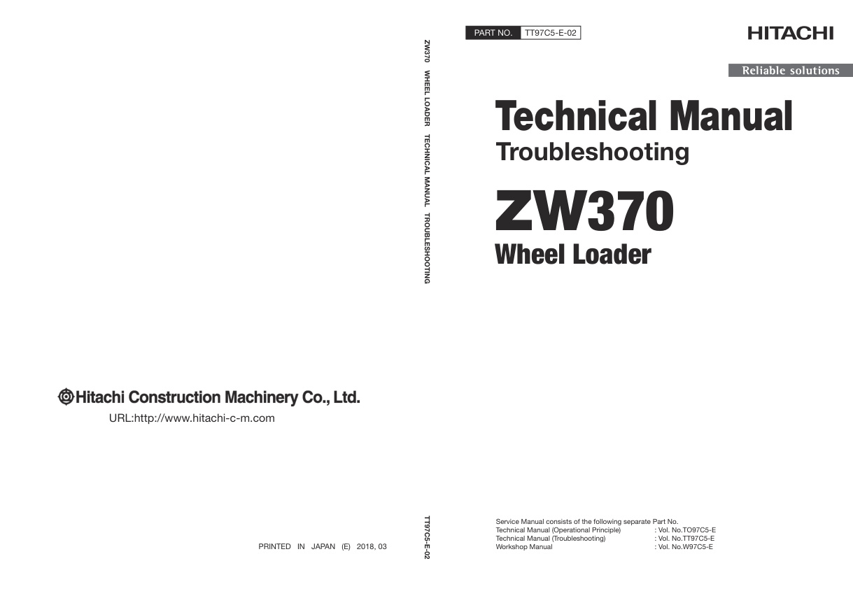 page_1 Technical Manual Hitachi ZW370 Wheel Loader | TT97C5-E-02