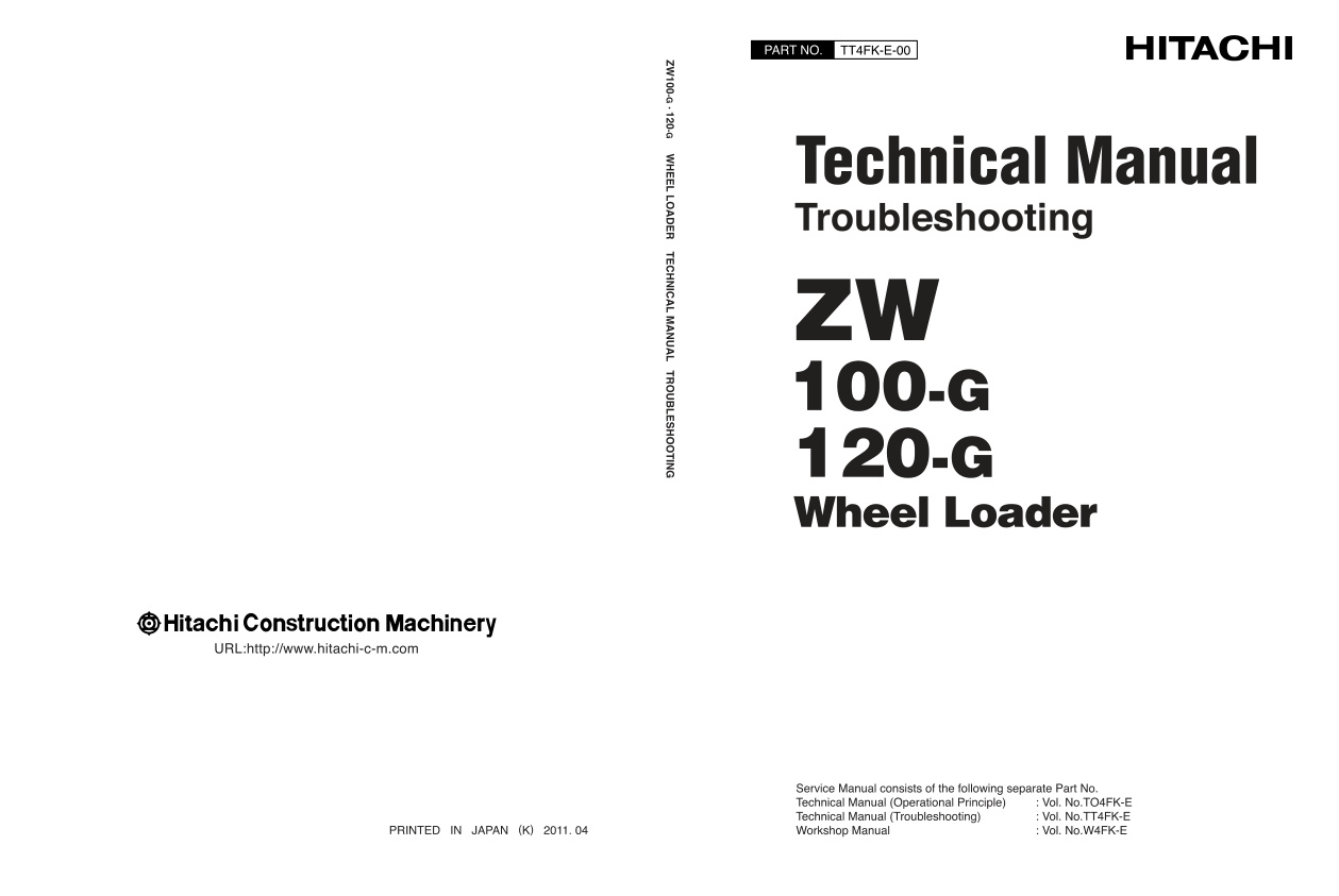 page_1 Technical Manual Hitachi ZW100-G, ZW120-G Wheel Loader | TT4FK-E-00