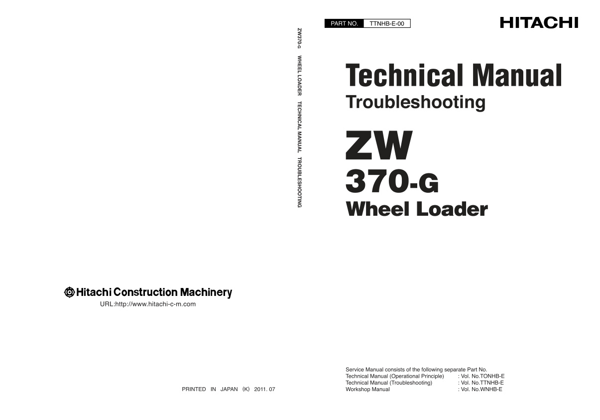 page_1 Technical Manual Hitachi ZW370-G Wheel Loader | TTNHB-E-00