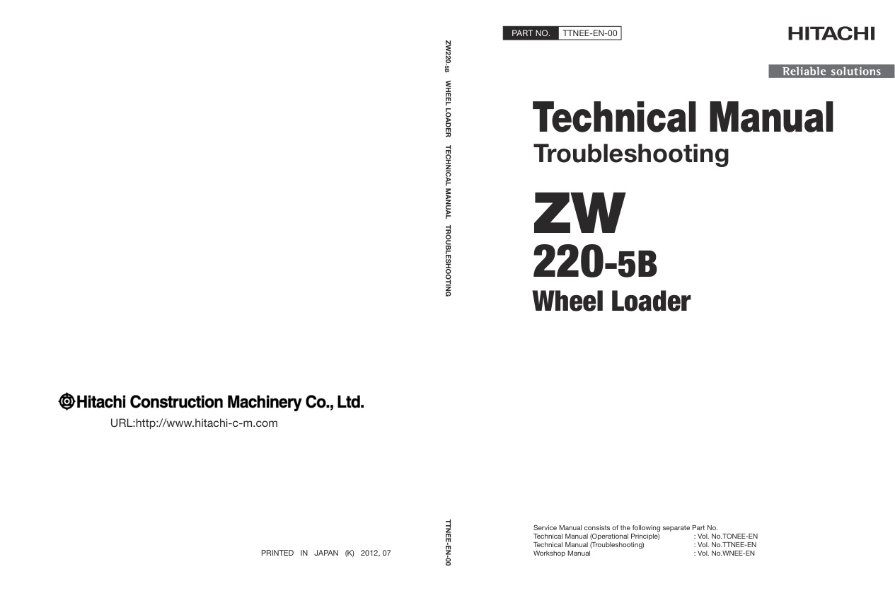 page_1 Technical Manual Hitachi ZW220-5B Wheel Loader | TTNEE-EN-00 (2015.04.27)
