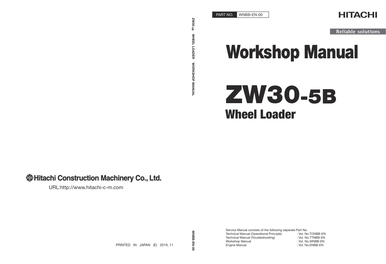 page_1 Service manual Hitachi ZW30-5B Wheel Loader | WNBB-EN-00