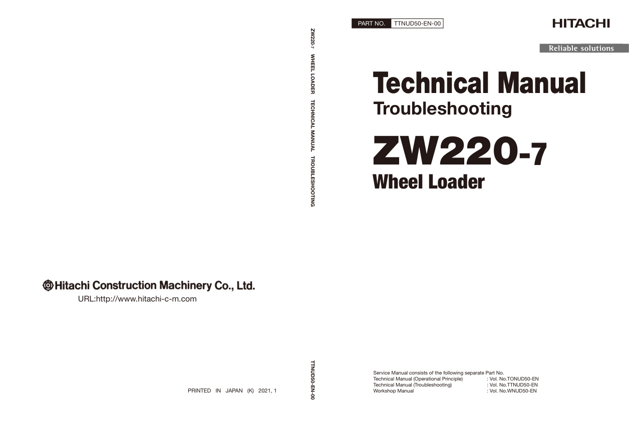 page_1 Technical Manual Hitachi ZW220-7 Wheel Loader | TTNUD50-EN-00 (2021.01.28)
