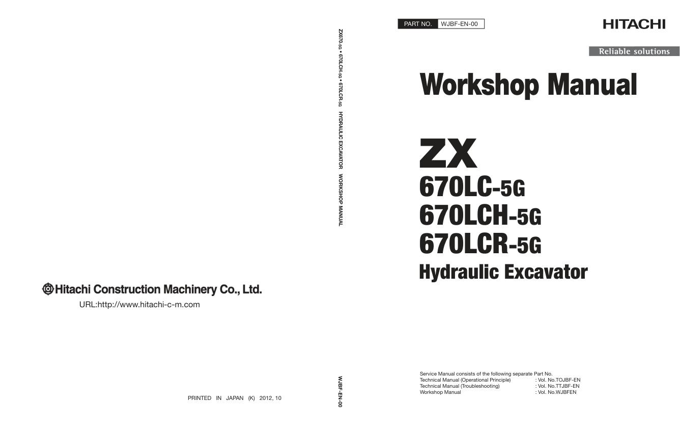 page_1 Service manual Hitachi ZX670LC-5G, ZX670LCH-5G, ZX670LCR-5G Excavator | WJBF-EN-00