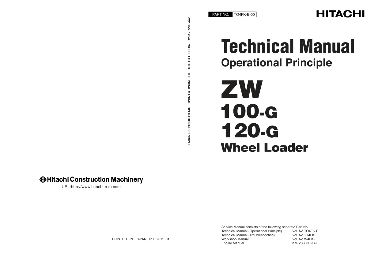 page_1 Technical Manual Hitachi ZW100-G, ZW120-G Wheel Loader | TO4FK-E-00
