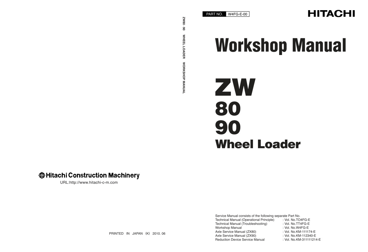 page_1 Service manual Hitachi ZW80, ZW90 Wheel Loader | W4FG-E-00