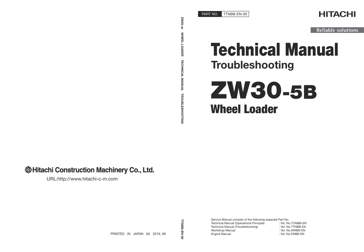 page_1 Technical Manual Hitachi ZW30-5B Wheel Loader | TTNBB-EN-00