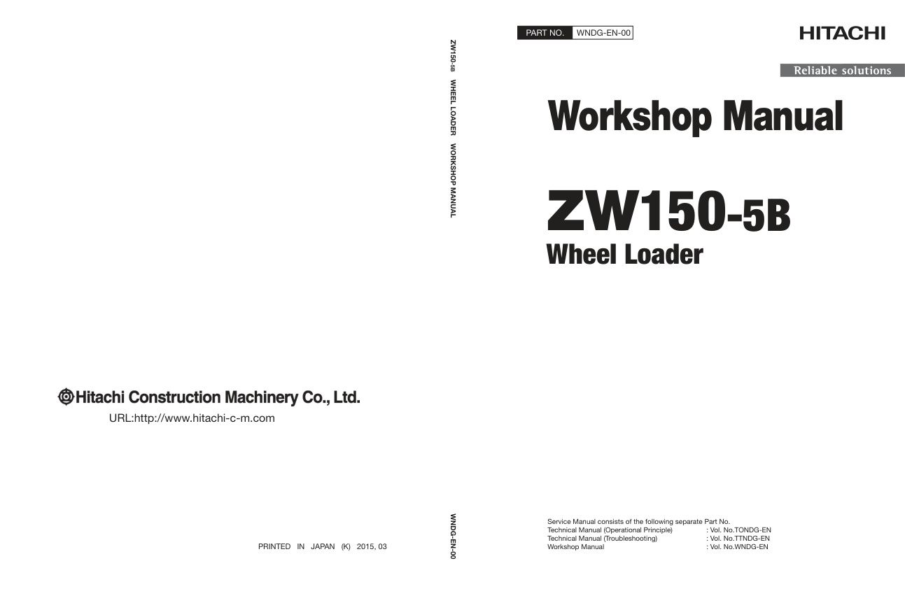 page_1 Service manual Hitachi ZW150-5B Wheel Loader | WNDG-EN-00 (2015.03.11)
