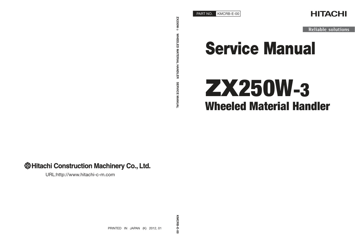 page_1 Service manual Hitachi ZX250W-3 Wheeled Material Handler | KMCRB-E-00