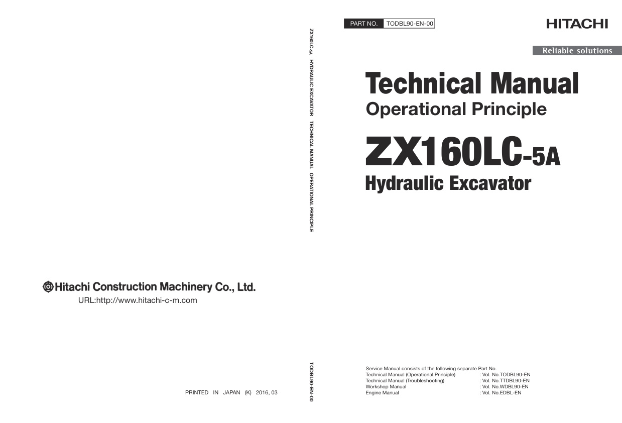 page_1 Technical Manual Hitachi ZX160LC-5A Hydraulic Excavator | TODBL90-EN-00 (2017.04.26)