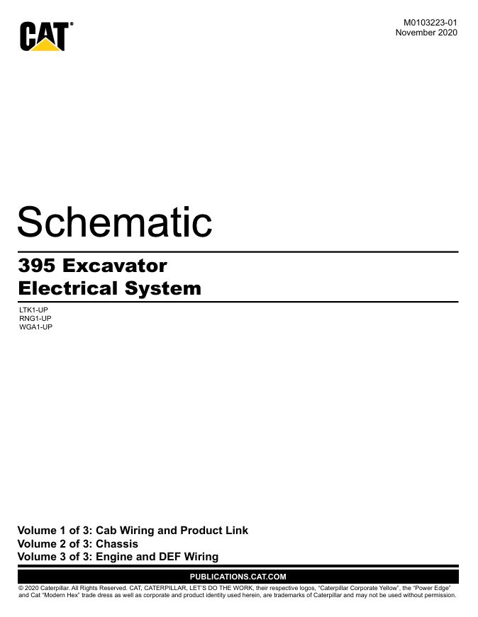 0 Schematic Caterpillar 395 Excavator | M0103223-01