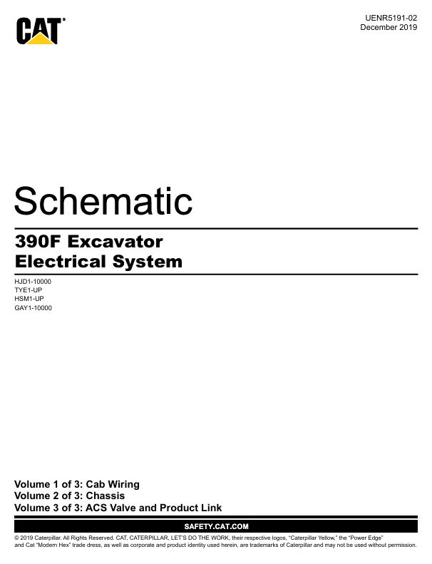 0 Schematic Caterpillar 390F Excavator | UENR5191-02