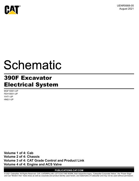 0 Schematic Caterpillar 390F Excavator | UENR5668-05