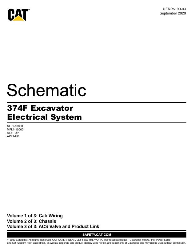 0 Schematic Caterpillar 374F Excavator | UENR5190-03