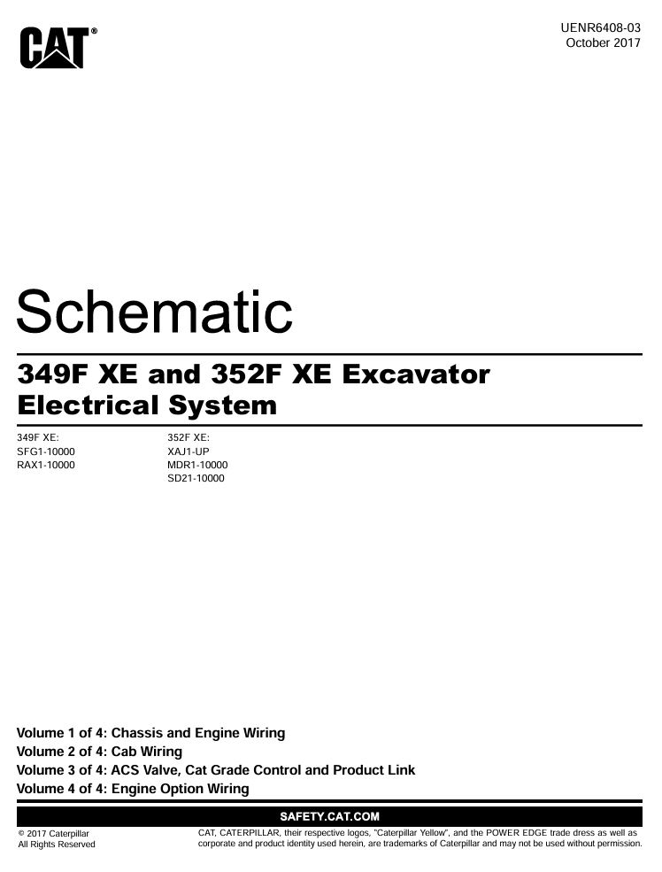 0 Schematic Caterpillar 349F XE & 352F XE Excavator | UENR6408-03