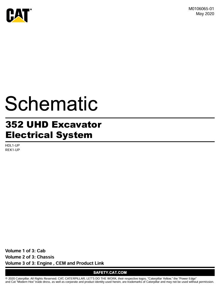 0 Schematic Caterpillar 352 UHD Excavator | M0106065-01