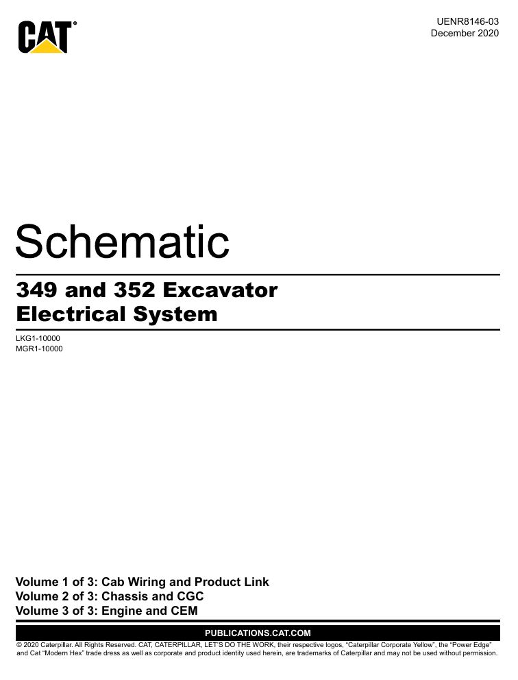 0 Schematic Caterpillar 349 & 352 Excavator | UENR8146-03