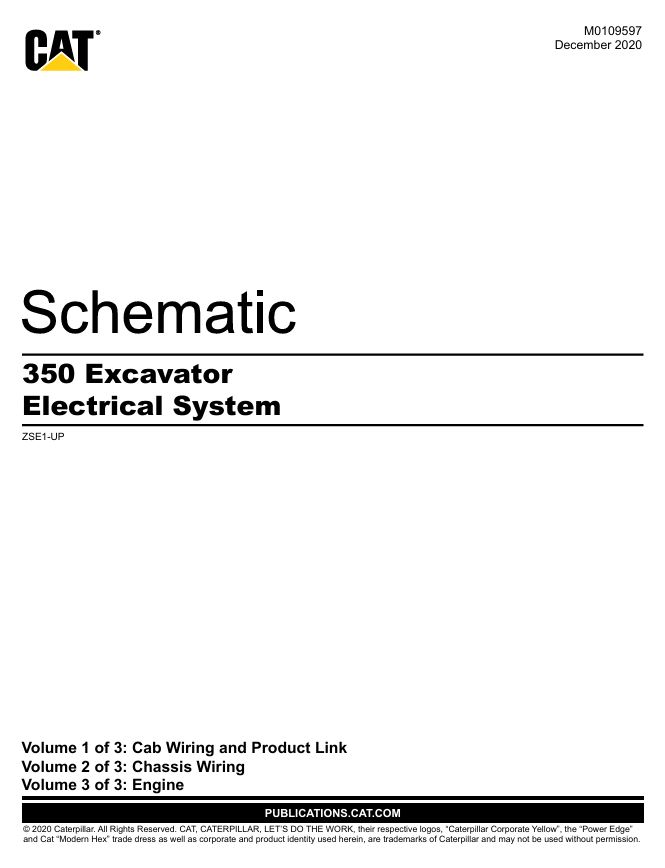 0 Schematic Caterpillar 350 Excavator | M0109597