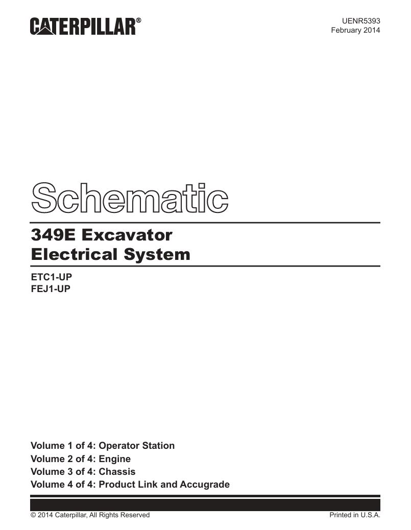 0 Schematic Caterpillar 349E Excavator | UENR5393