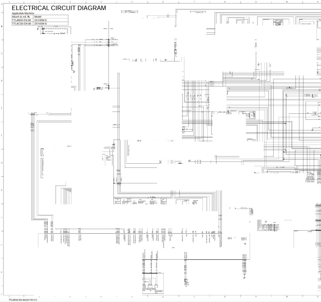 0 Electrical & Hydraulic Circuit Diagram Hitachi ZX140W-6, ZX145W-6 Excavator | TTLAB50-EN-00 (2017.01.31)