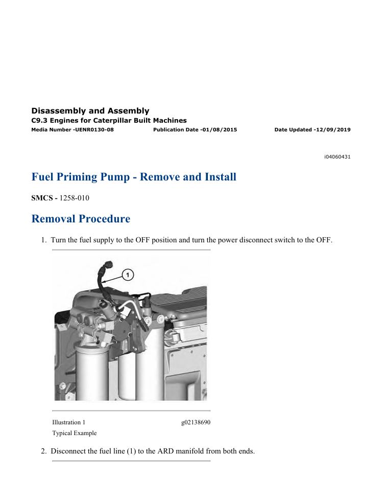 1 Service manual Caterpillar C9.3 Engines for Built Machines | UENR0130-08