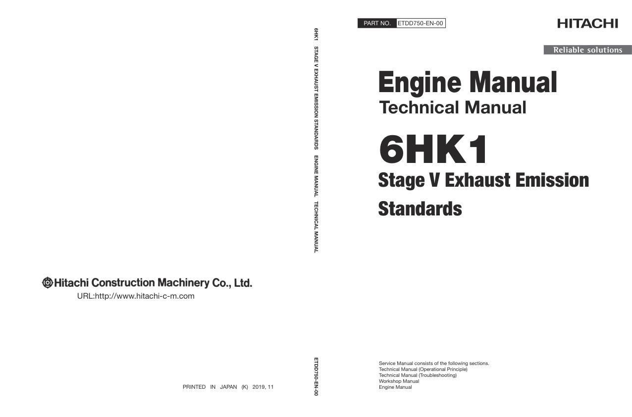 page_1 Technical Manual Hitachi 6HK1 Engine Stage V Exhaust Emission | ETDD750-EN-00 (2019.11.07)