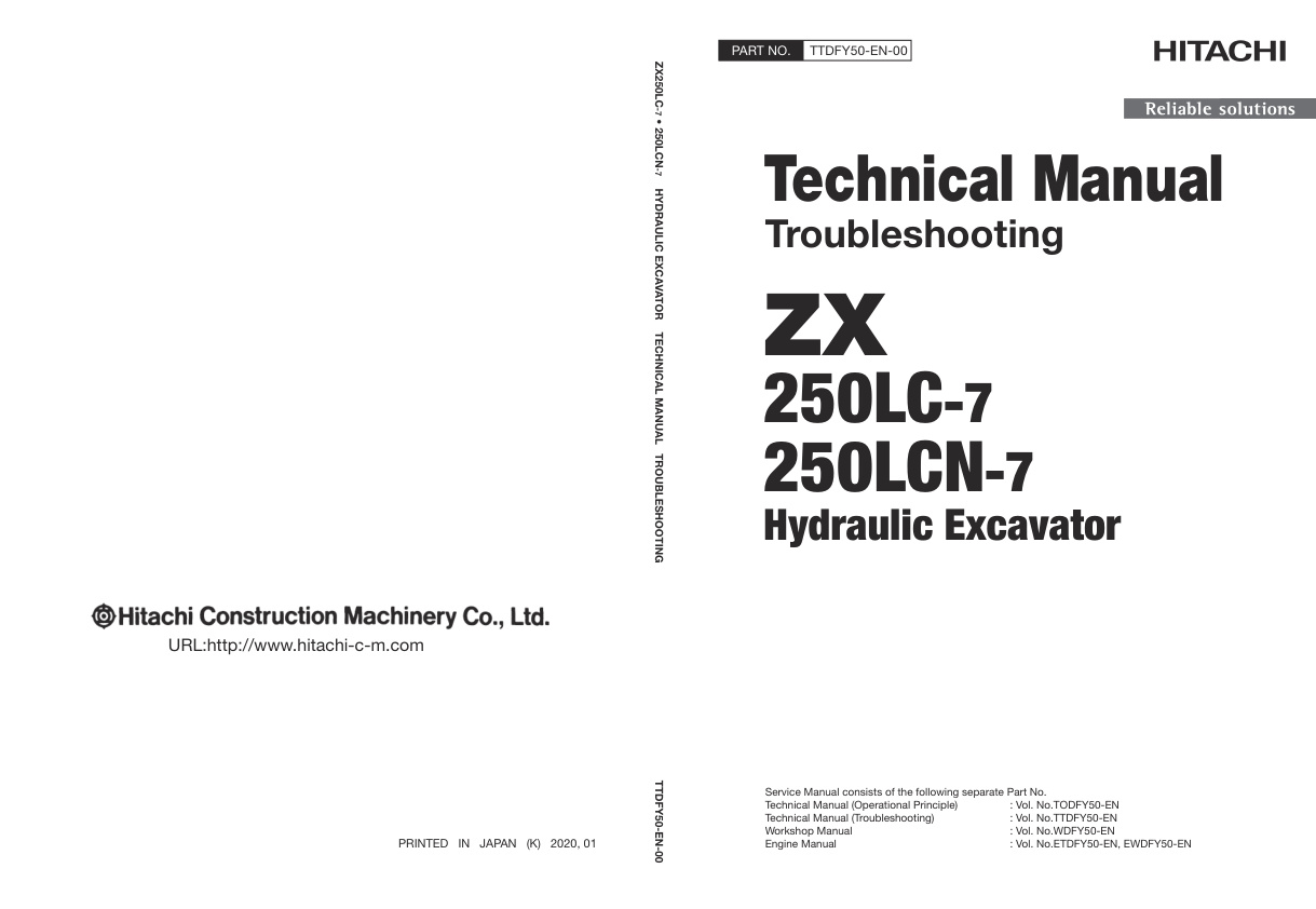 page_1 Technical Manual Hitachi ZX250LC-7, ZX250LCN-7 Hydraulic Excavator | TTDFY50-EN-00 (2020.01.24)