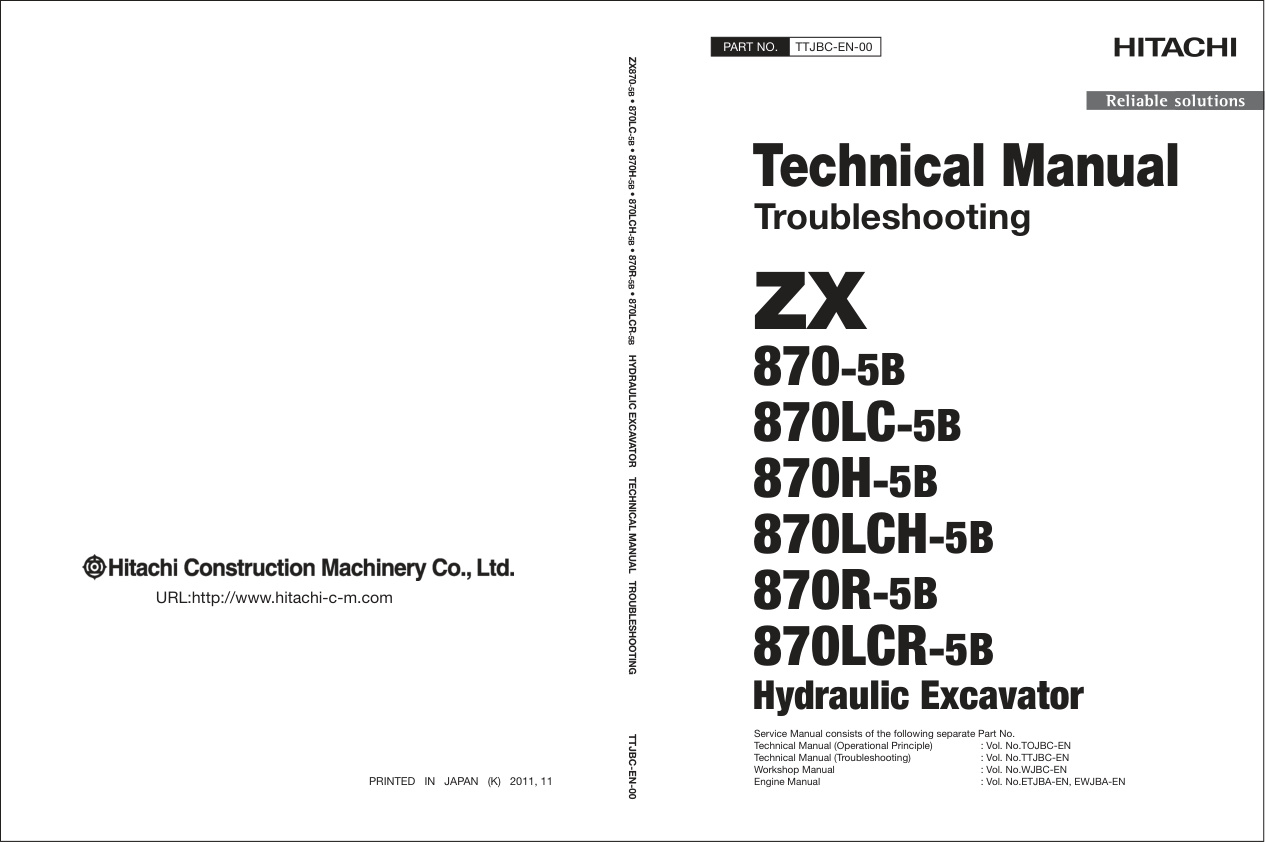 page_1 Technical Manual Hitachi ZX870-5B, ZX870LC-5B, ZX870H-5B, ZX870LCH-5B, ZX870R-5B, ZX870LCR-5B | TTJBC-EN-00 (2014.05.21)