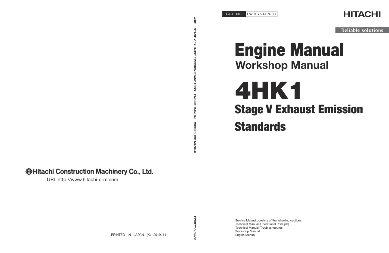 page_1 Service manual Hitachi 4HK1 Engine Stage V Exhaust Emission | EWDFY50-EN-00