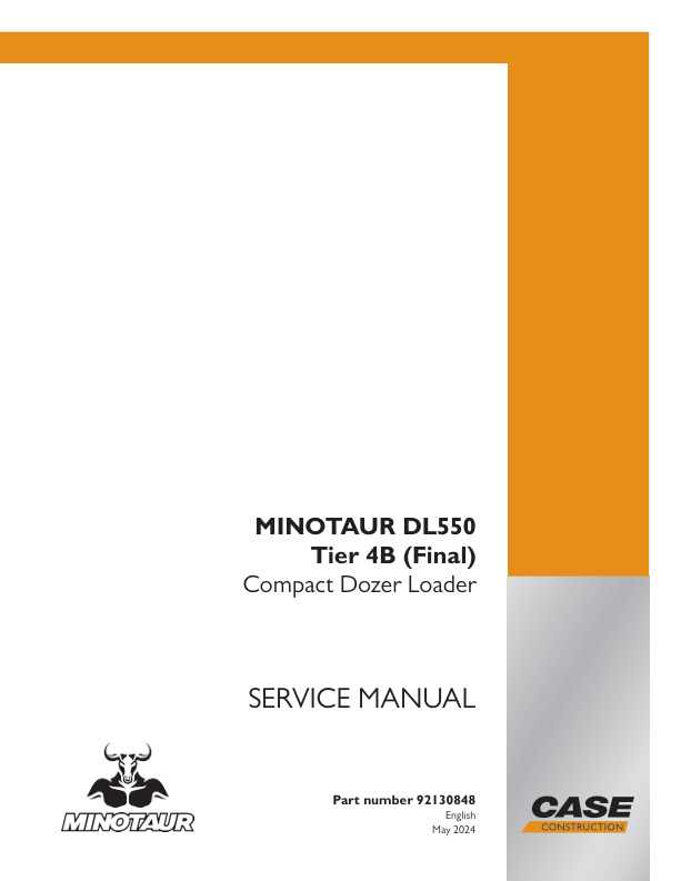 page_1 Service manual Case MINOTAUR DL550 Tier 4B (Final) Compact Dozer Loader | 92130848