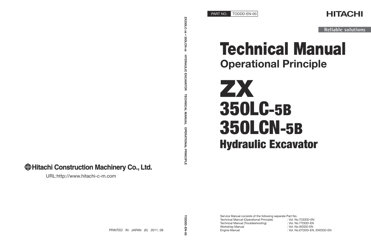 page_1 Technical Manual Hitachi ZX350LC-5B, ZX350LCN-5B Hydraulic Excavator | TODDD-EN-00