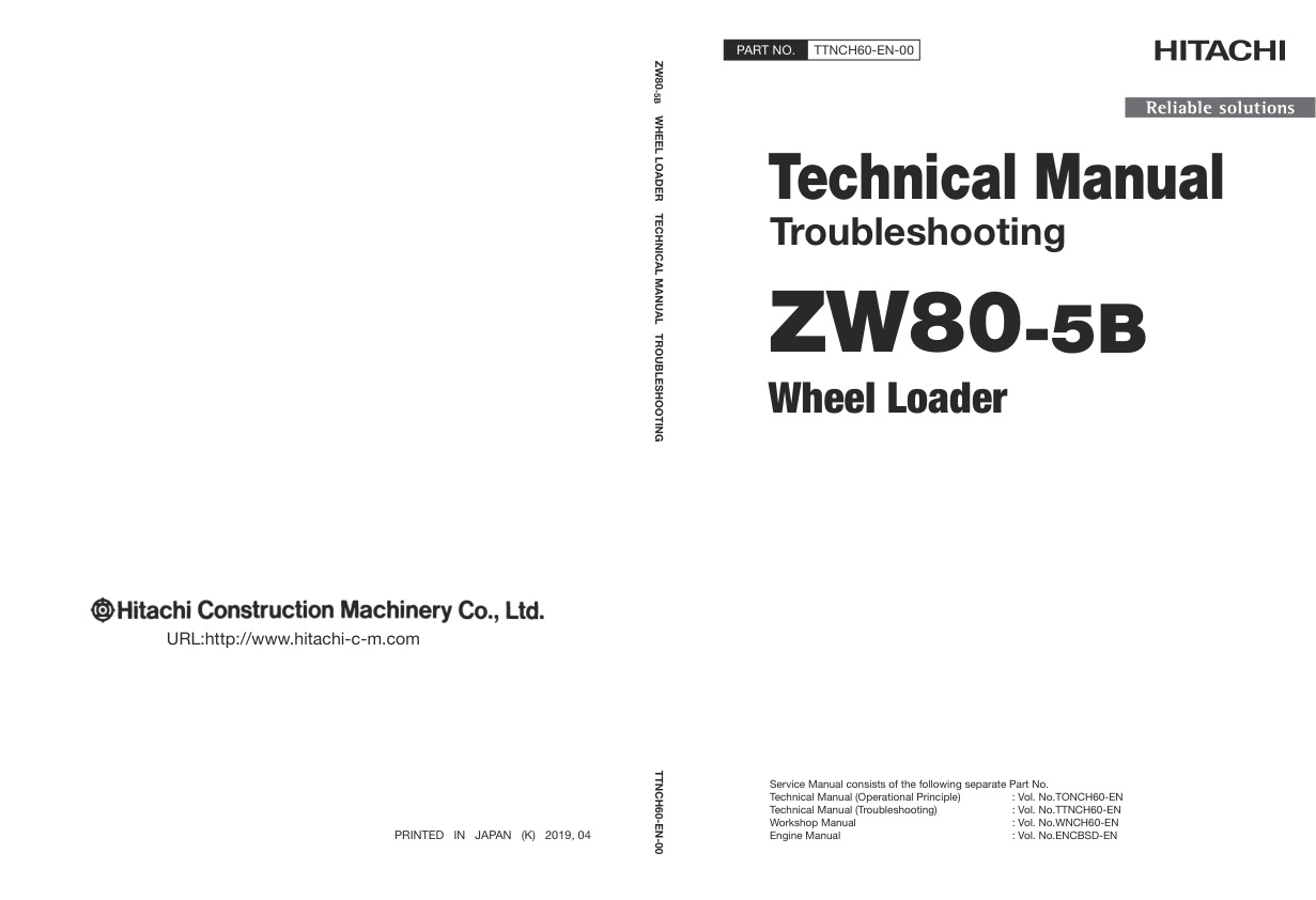 page_1 Technical Manual Hitachi ZW80-5B Wheel Loader | TTNCH60-EN-00 (2019.04.22)