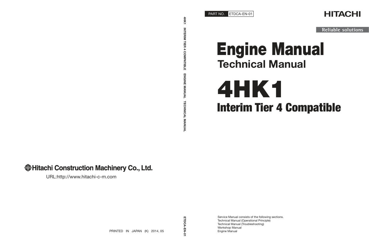 page_1 Technical Manual Hitachi 4HK1 Engine Interim Tier 4 Compatible | ETDCA-EN-01