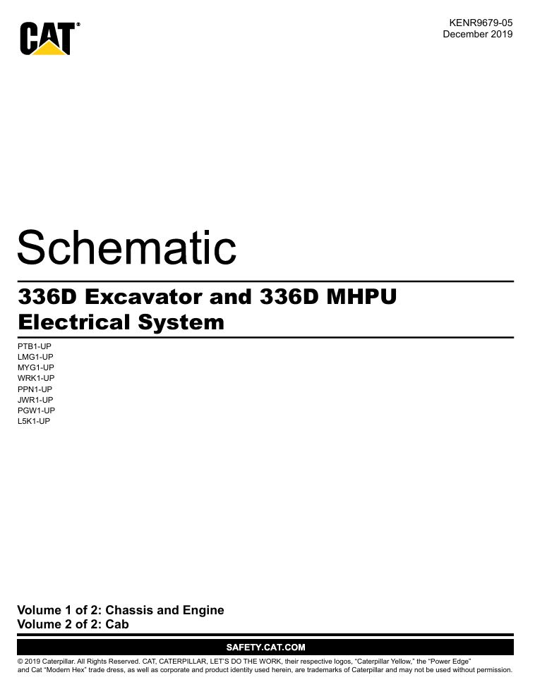 0 Schematic Caterpillar 336D Excavator & 336D MHPU Electrical System | KENR9679-05