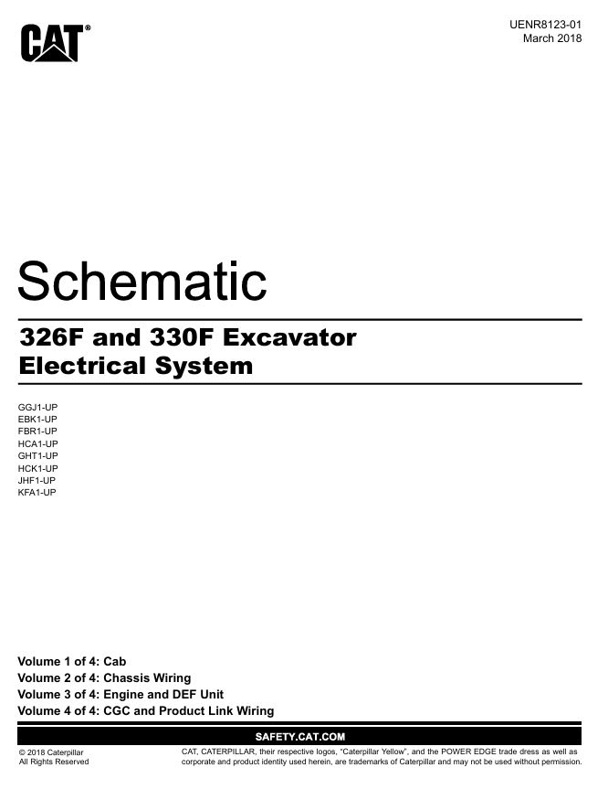 0 Schematic Caterpillar 326F & 330F Excavator (Electrical System) | UENR8123-01