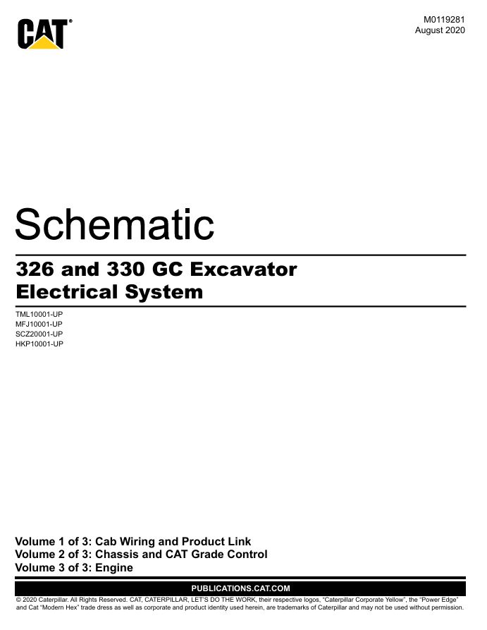 0 Schematic Caterpillar 326 & 330 GC Excavator (Electrical System) | M0119281