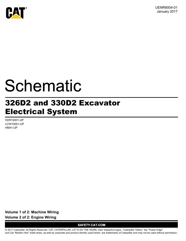1 Schematic Caterpillar 326D2 & 330D2 Excavator (Electrical System) | UENR8004-01
