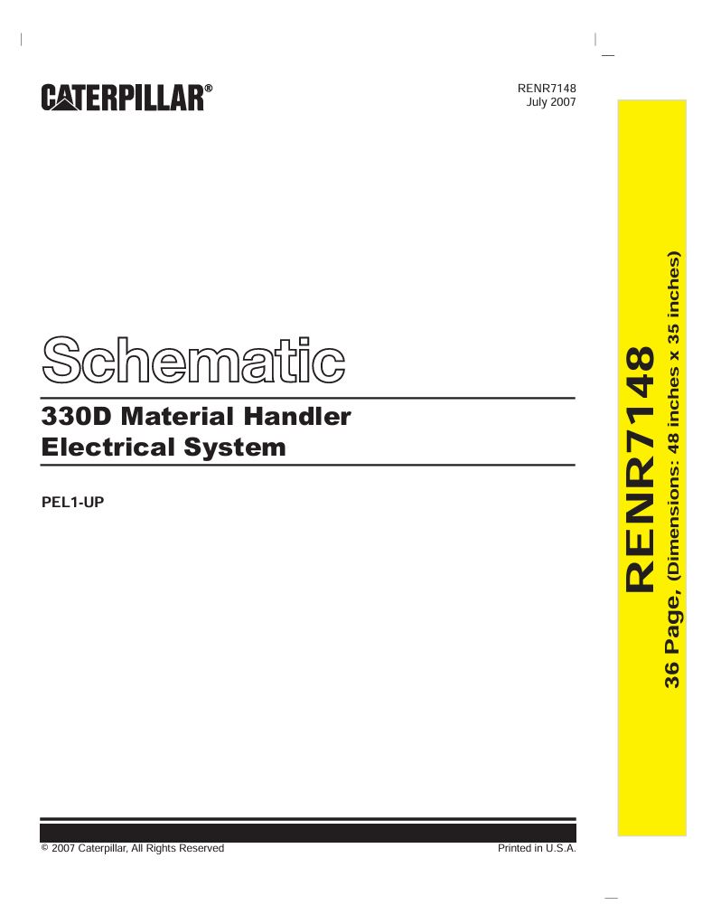 1 Schematic Caterpillar 330D Material Handler (Electrical System) | RENR7148